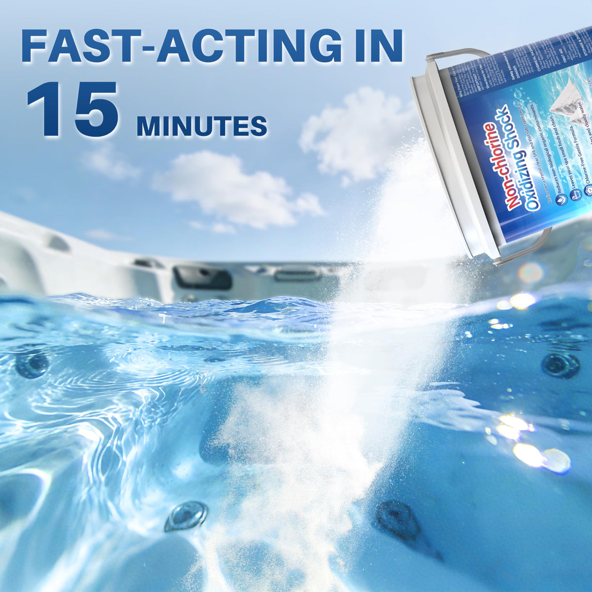 Kriooxluue gentle-on-equipment formula protects spa surfaces.