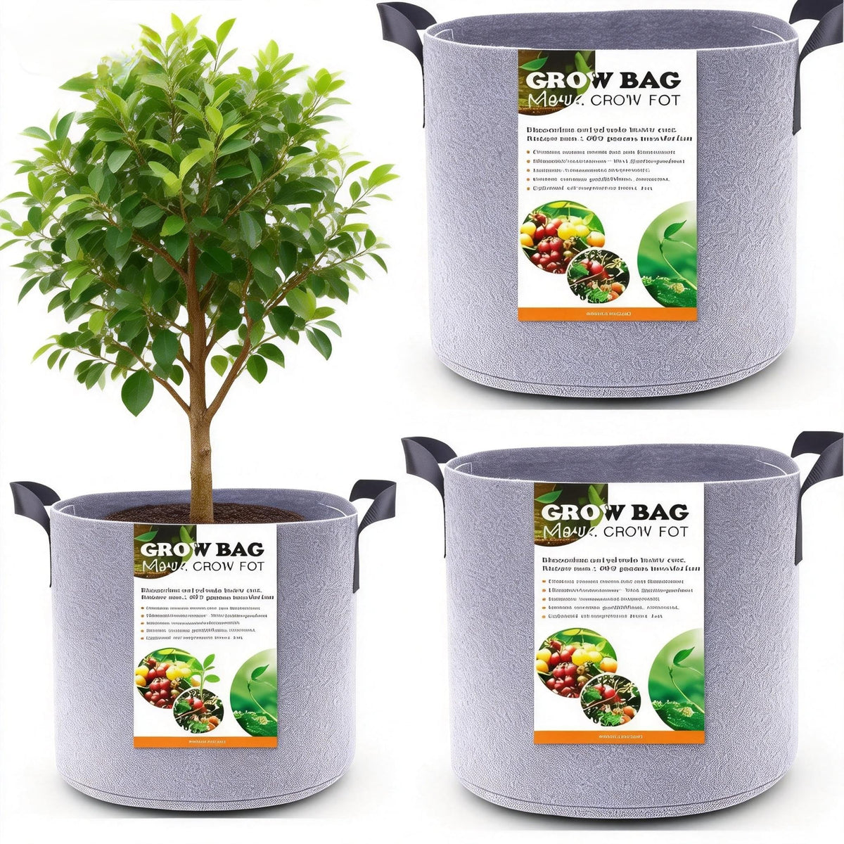 Kriopy 30-gallon grow bag front view, breathable fabric for healthy roots.