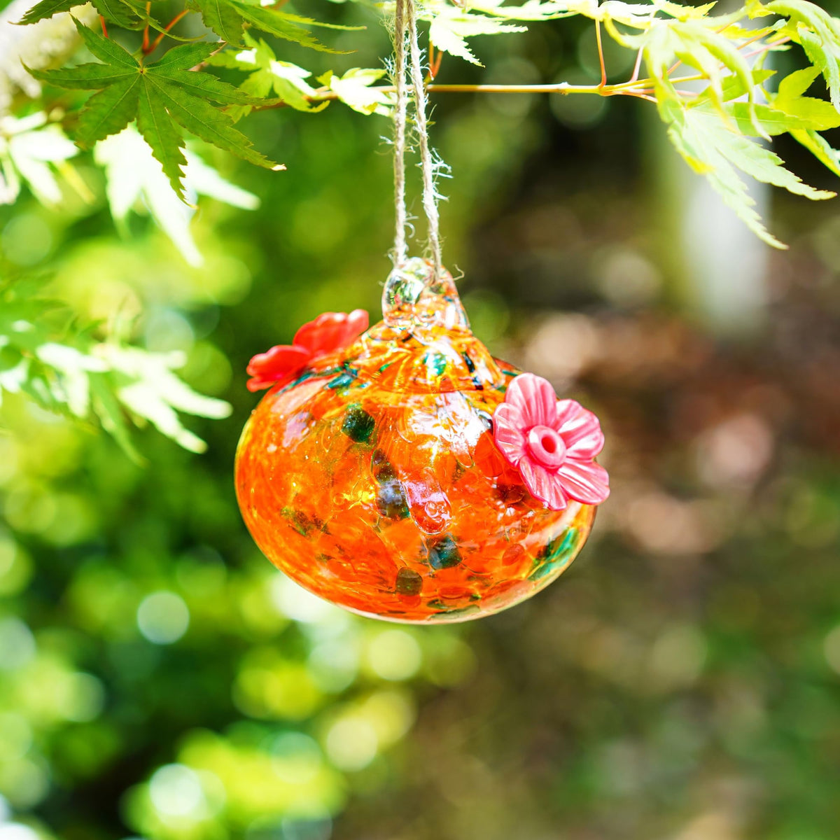 KRISININE gift-ready glass hummingbird feeder for women gardeners.