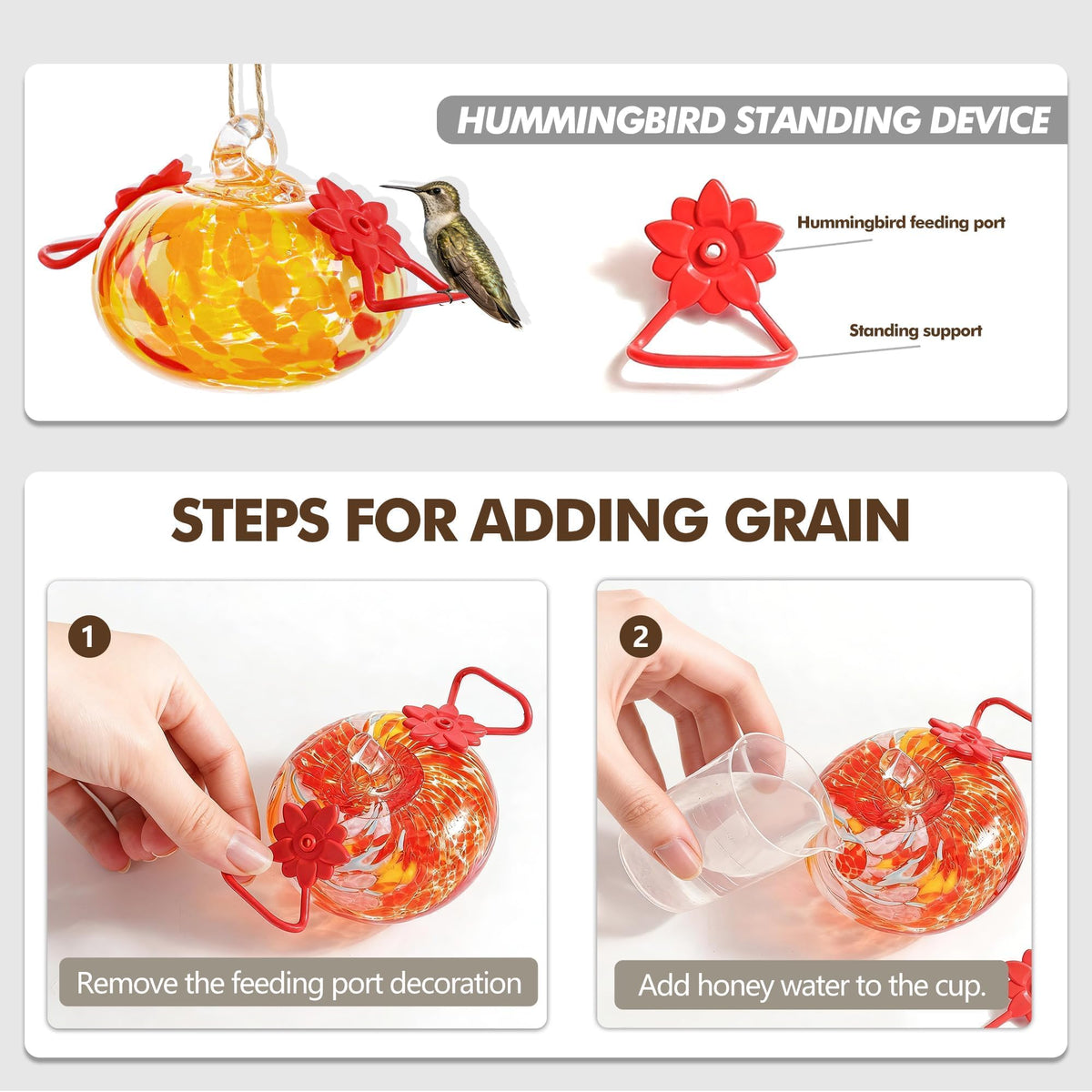KRISININE glass feeder for outdoors doubles as cheerful garden decor.