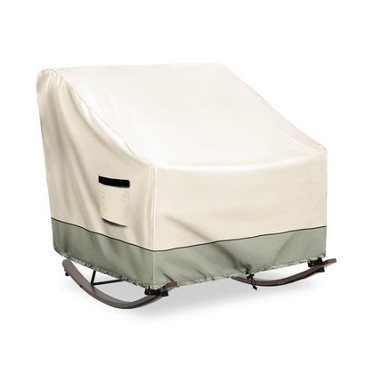 Krismile outdoor rocking chair cover front view protects against rain and dust.