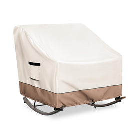 Krismile outdoor rocking chair cover beige full view protects from rain and sun