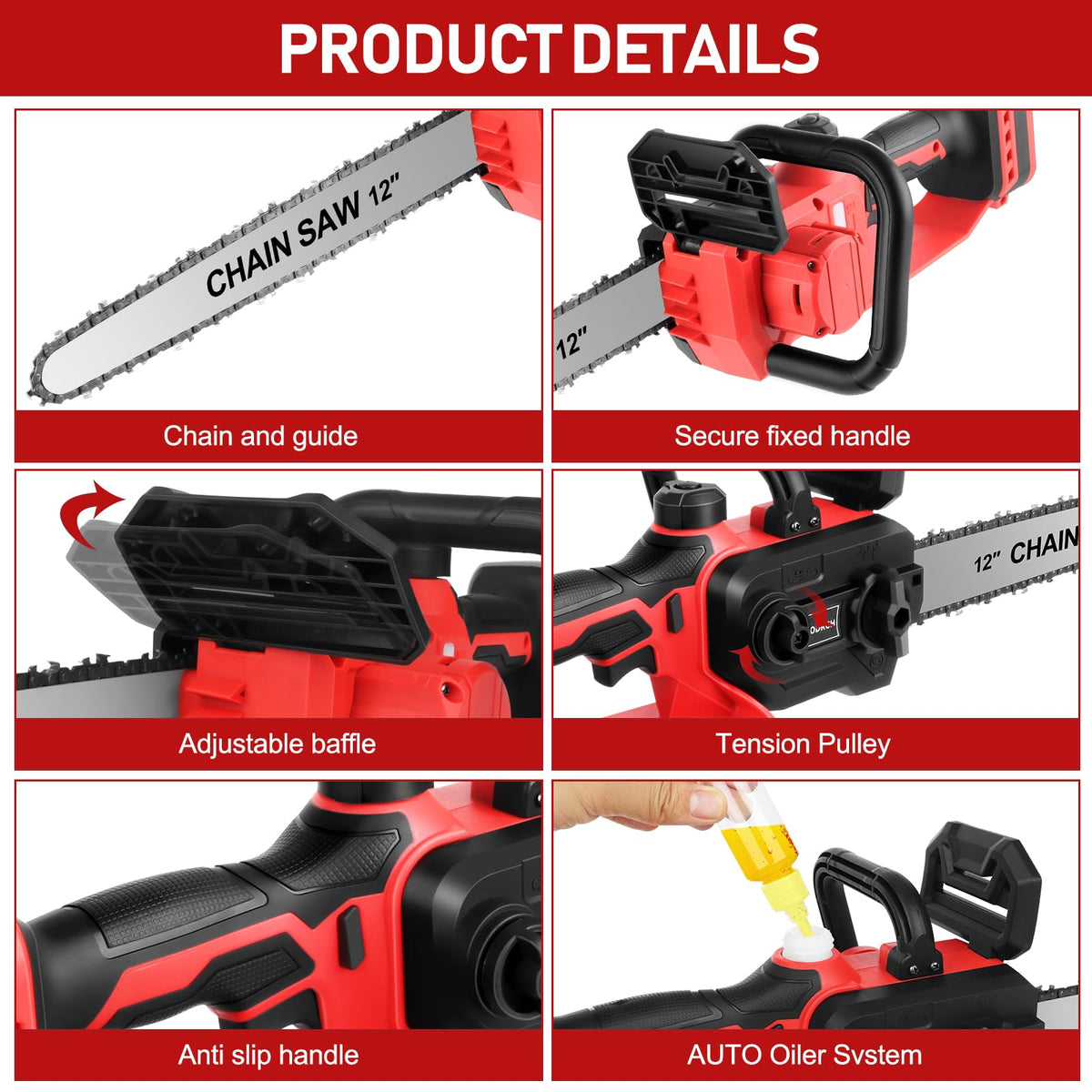 Krodrch mini chainsaw security lock for safer operation.