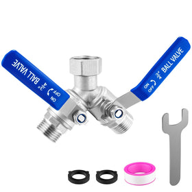 Kruuvax 304 stainless steel garden hose splitter front view shows durable construction for leaks