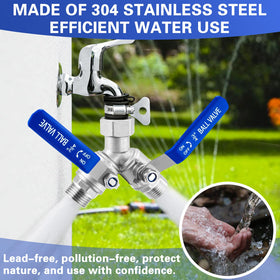 Kruuvax 360 degree rotatable splitter allows flexible positioning while watering