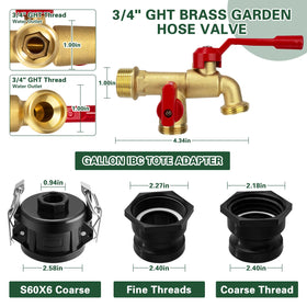 Kruuvax IBC tote adapter with 2in female thread for versatile coupling.