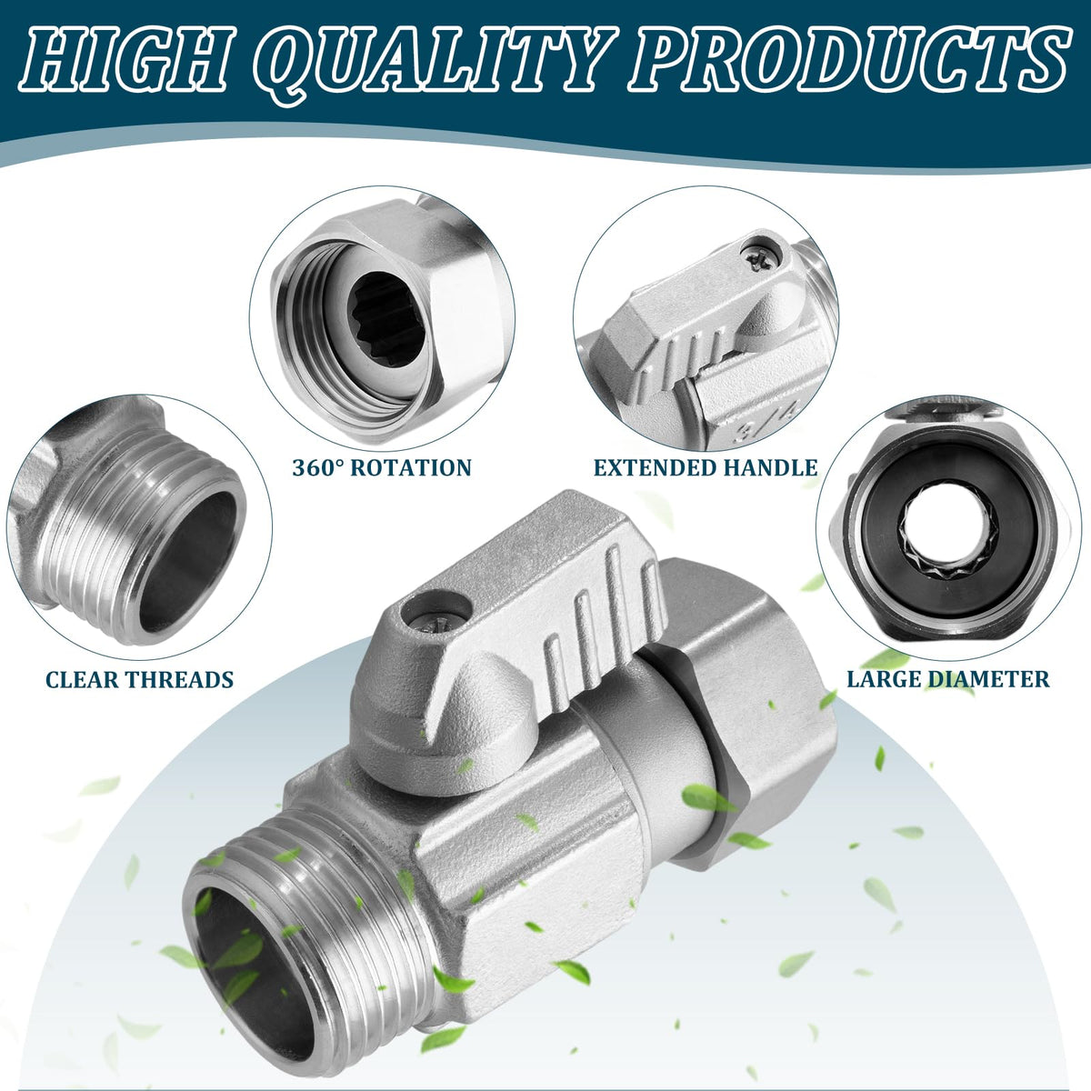 Kruuvax 3/4 GHT thread compatibility with standard hoses for quick setup.