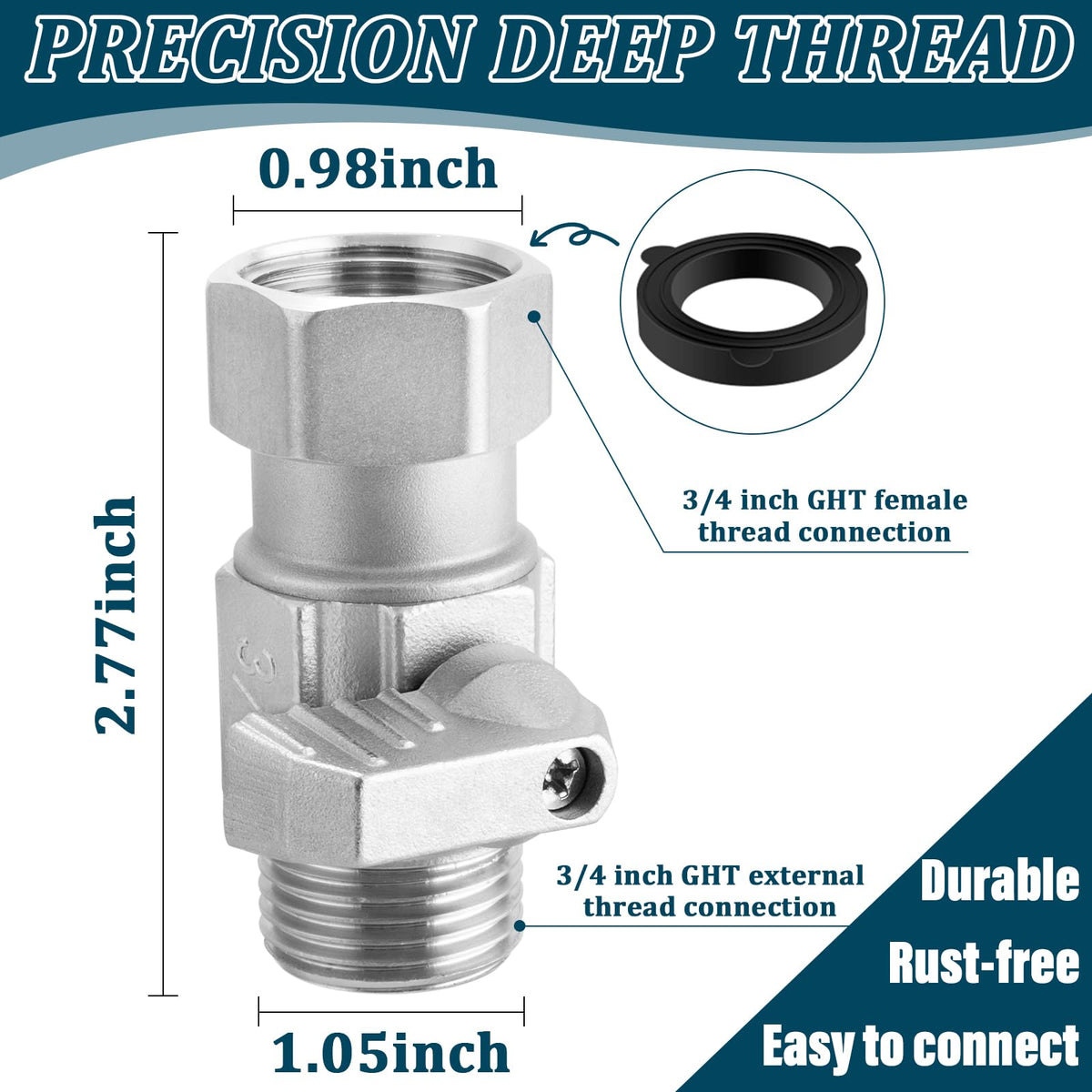 Kruuvax stainless steel valve demonstrating durable, outdoor-ready construction.
