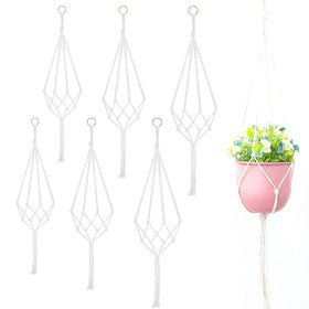 Kryslanix 6 pack macrame planter 60cm hanger with tassel design for cozy indoor decor.