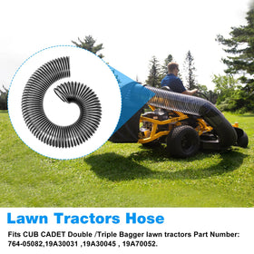 Kscjdg Bagger Flex Hose for Cub Cadet 36-inch bagger provides stretchable length for easy fit.