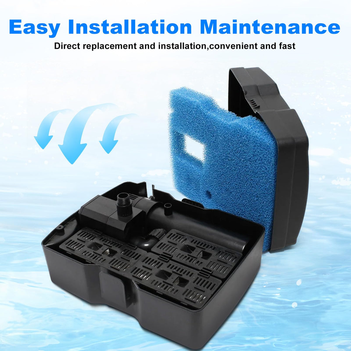 Kscjdg blue polyurethane filter pad supports reliable pond operation.