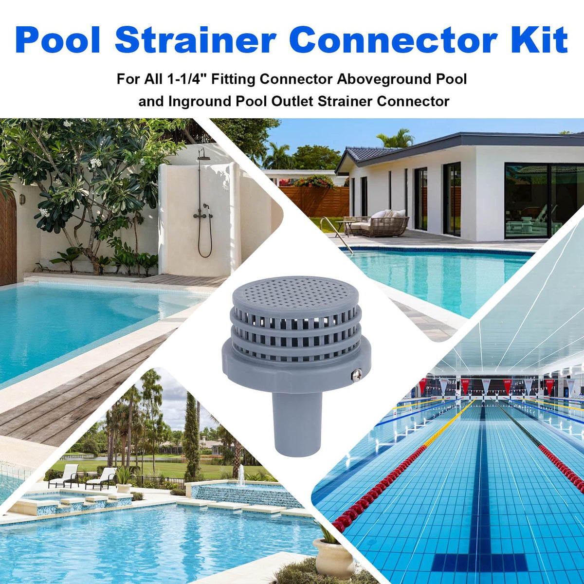 Kscjdg connector kit on pool wall showing compatibility with Intex models
