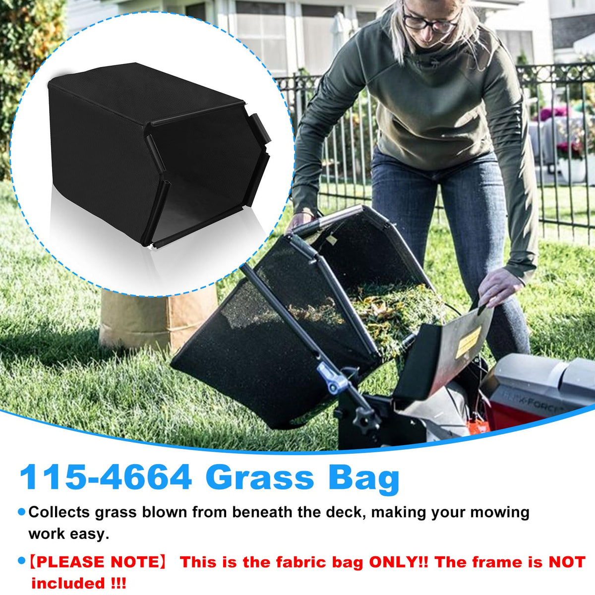 Kscjdg Toro 22in bag 20378-20959 supports quick disposal after mowing.