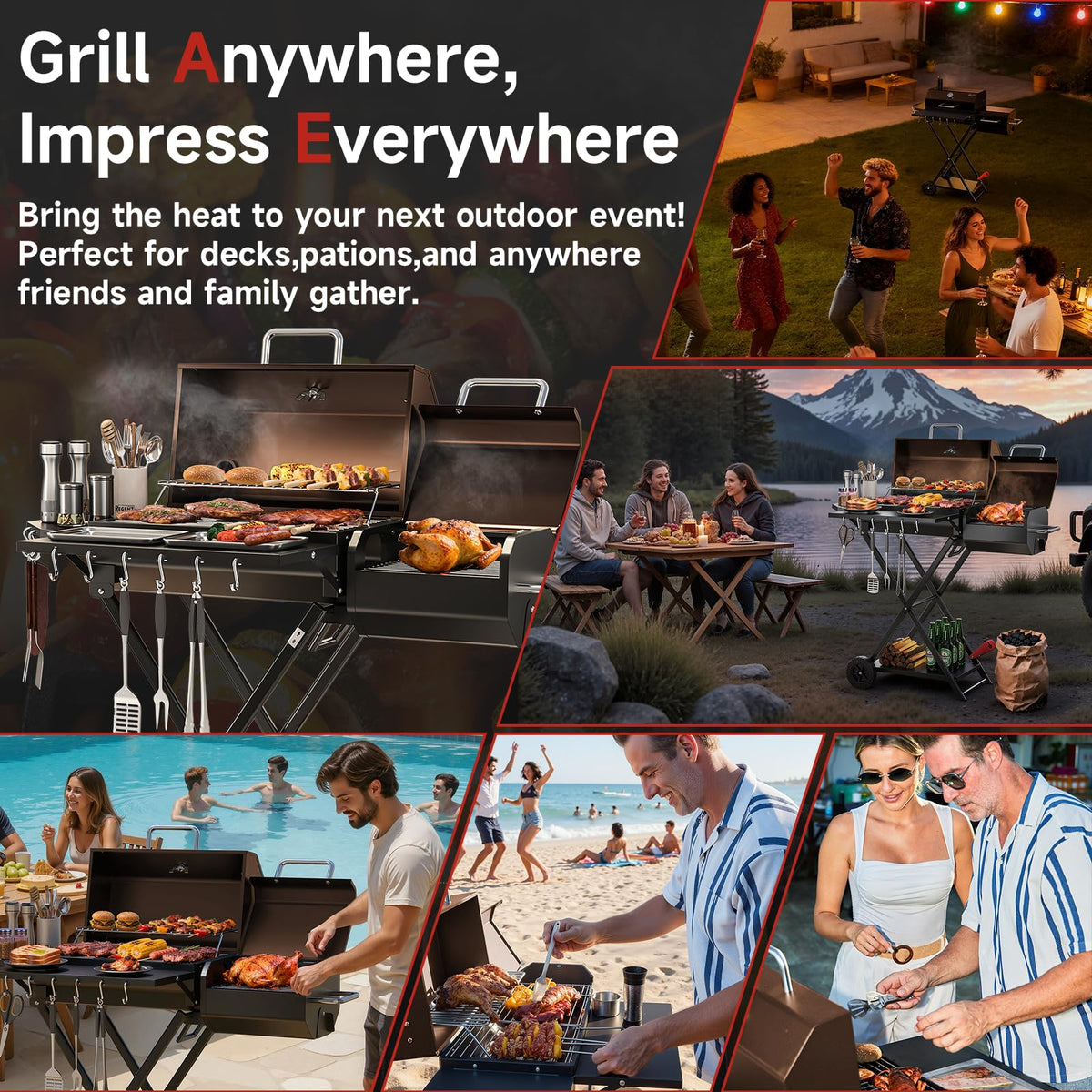 kscocinaBBQ waterproof cover protects grill from rain and dust