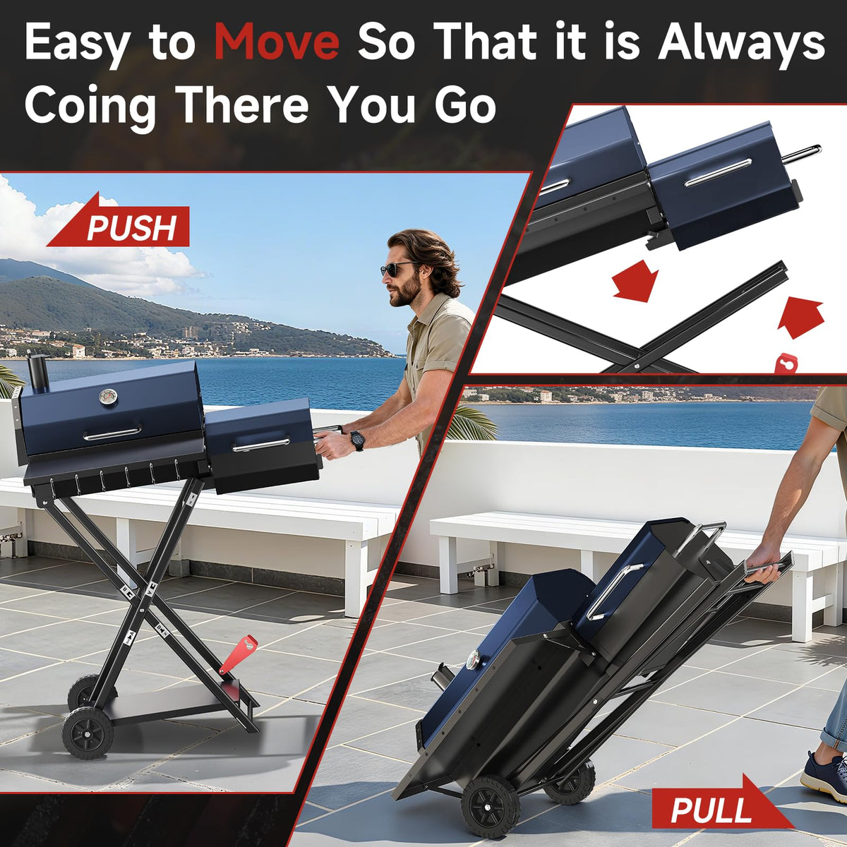 kscocinaBBQ foldable suitcase design compact and portable for tailgates