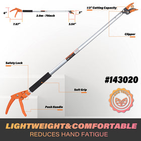 KSEIBI pruner with non-stick coating black finish resists rust and sap.