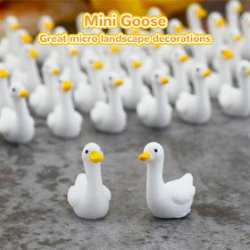 Ksheria mini goose figurines enhance cake toppers and dollhouse scenes.