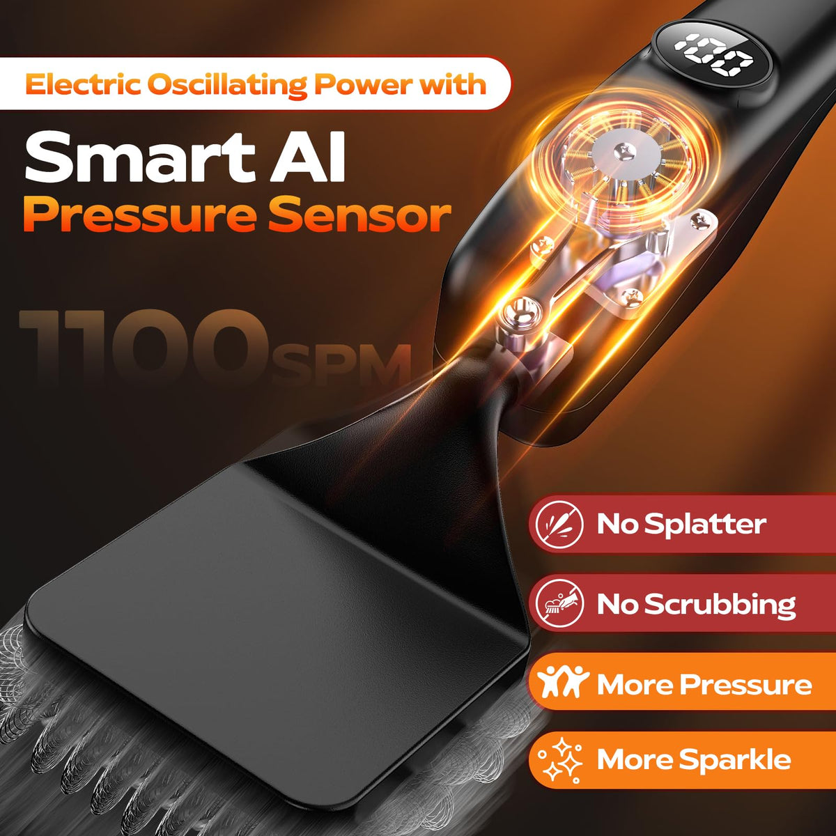 KSNLM battery-powered grill brush shown in use