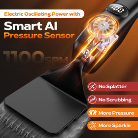 KSNLM battery-powered grill brush shown in use