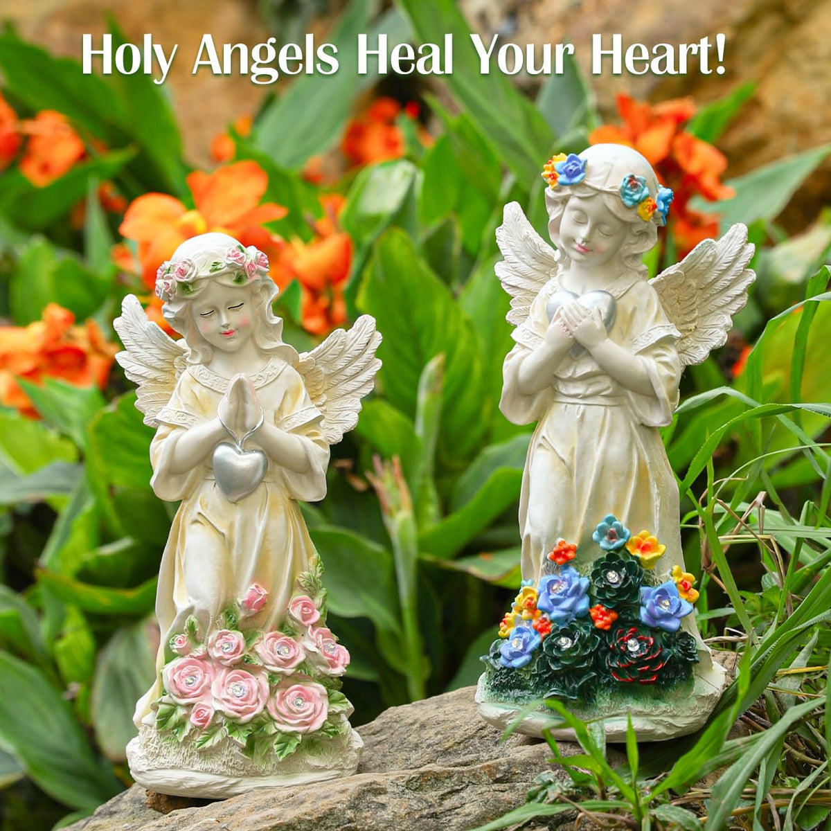 Kssiaz angel statue on a window sill adding indoor/outdoor charm