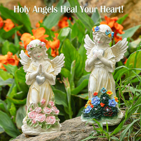 Kssiaz angel statue on a window sill adding indoor/outdoor charm