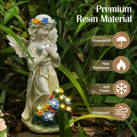 Kssiaz solar-led angel garden light providing soft pathway illumination