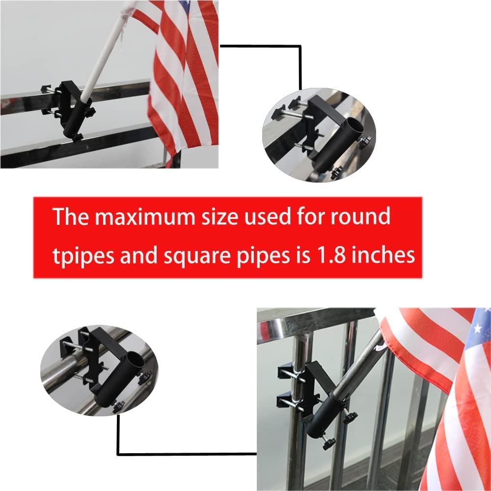 KSWLOR 30-degree angle bracket guides proper flagpole placement.