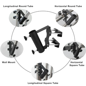 KSWLOR flagpole bracket installed on railing enables quick, drill-free flag display.