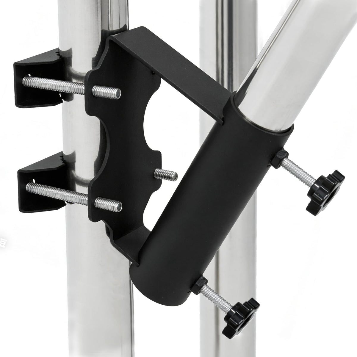 KSWLOR heavy-duty flagpole bracket mounted on wall for secure outdoor display.