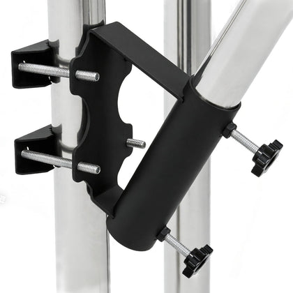 KSWLOR heavy-duty flagpole bracket mounted on wall for secure outdoor display.