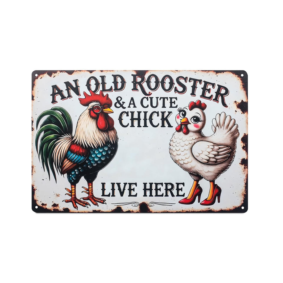 KSYN KO-KO funny tin sign roosters coop decor for your chicken yard