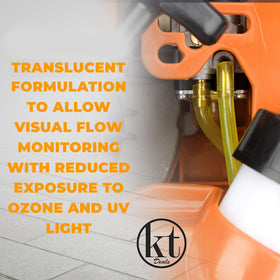 KT Deals fuel line connected to mower and tractor for yard equipment use
