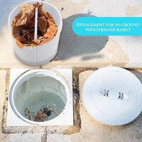 Close-up shows 7-inch top rim for precise fit with Hayward skimmers