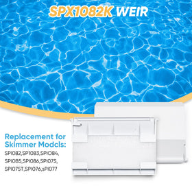 KTWT SPX1082K skimmer weir flap installation view; snap-in replacement without tools.