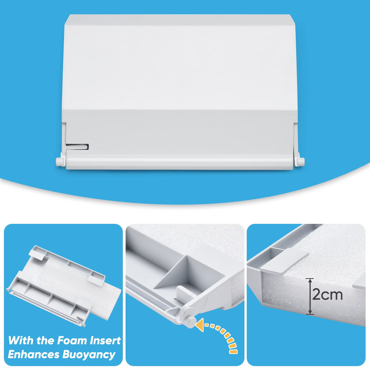 KTWT SPX1082K skimmer weir flap side view; quick, tool-free replacement compatibility.