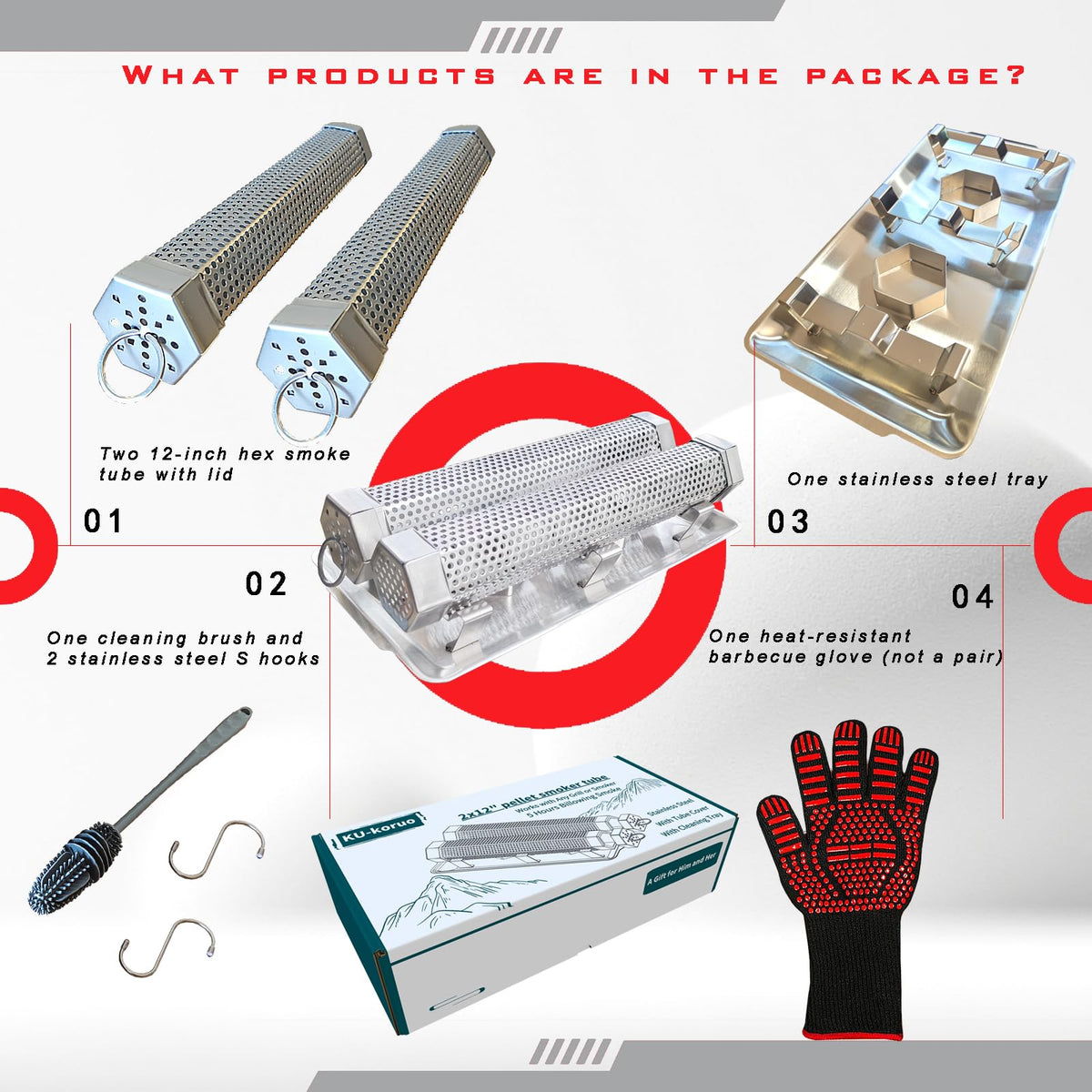 KU-koruo stainless steel tray stabilizes the tube for steady smoking.