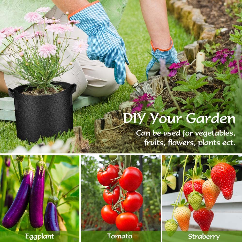 Kuchisity 10-gallon nonwoven bag ready for root vegetables like potatoes.