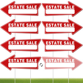 Kuco estate signs 7pc kit with stakes for efficient yard sales.