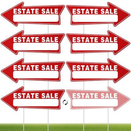 Kuco estate signs 7pc kit with stakes for efficient yard sales.