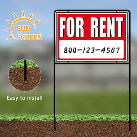 Kuco for rent sign stake 30-inch back view demonstrates durable, weather-ready design.