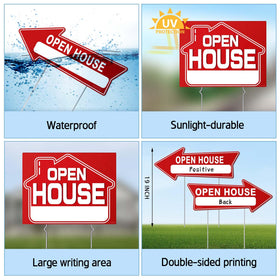 Kuco real estate open house signs red collection works with flags.