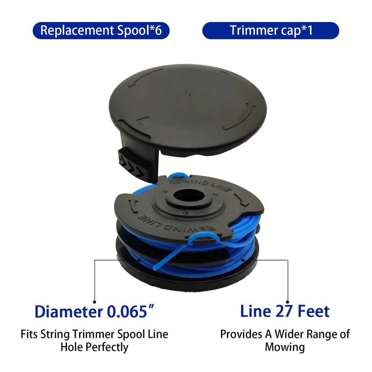 Kudoosen AC41RL3 cap set with two caps for easy spool replacement