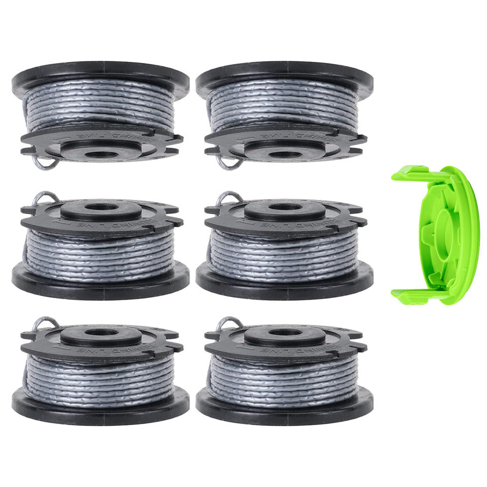 Kudoosen Greenworks replacement spool 6-pack for quick line replacements during yard work