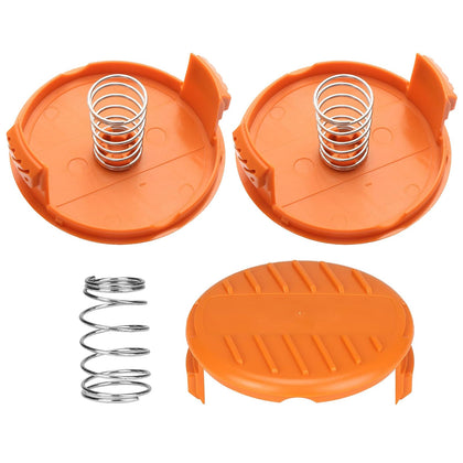 Kudoosen RC-100-P spool cover attached to a Black Decker trimmer for secure fit and easy spool access