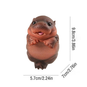 Kudriod Hippo Figurine made of durable resin for outdoor use.