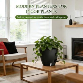KUGAZ 10-inch planter offers generous space for small to mid plants.