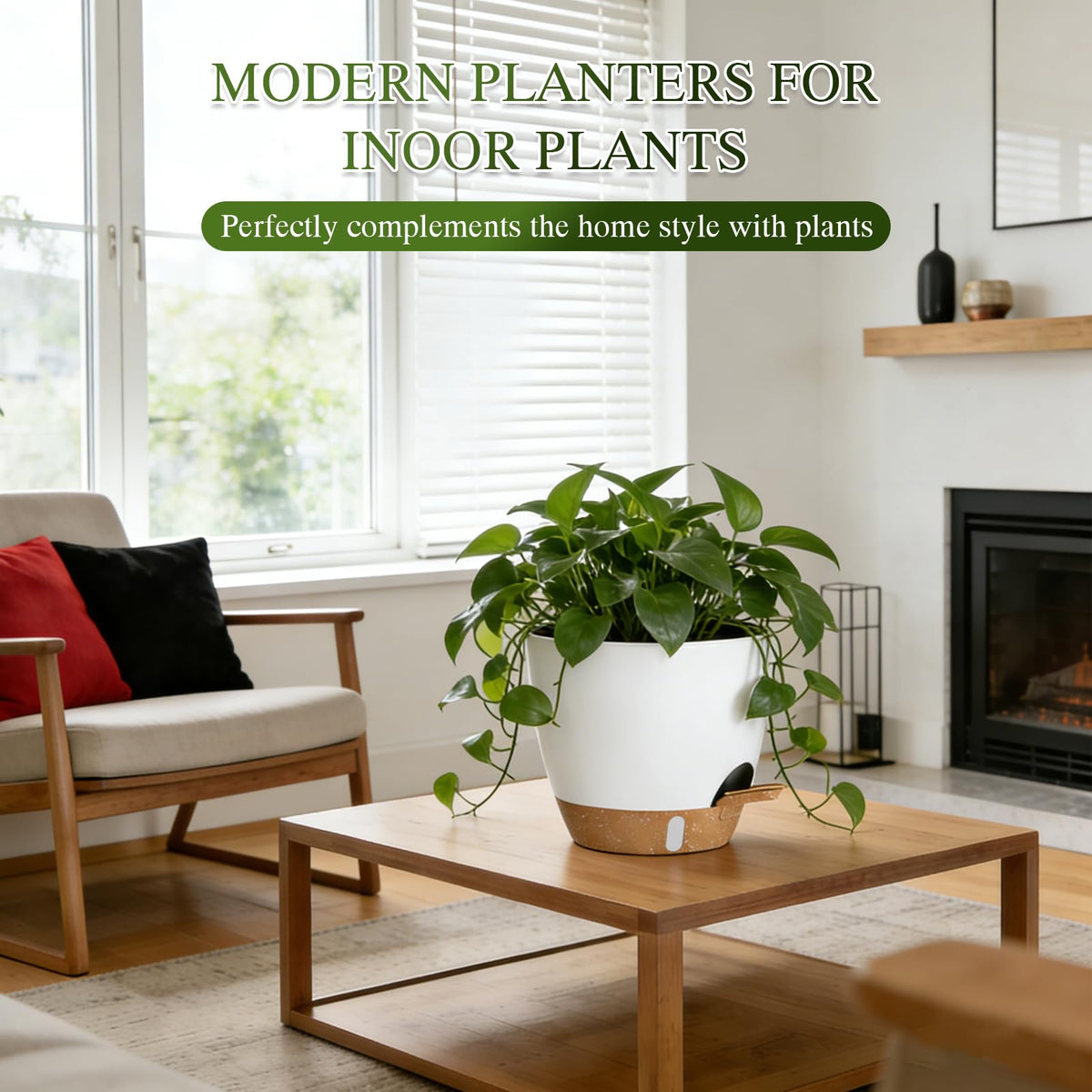 KUGAZ white and brown planters blend into any decor style.