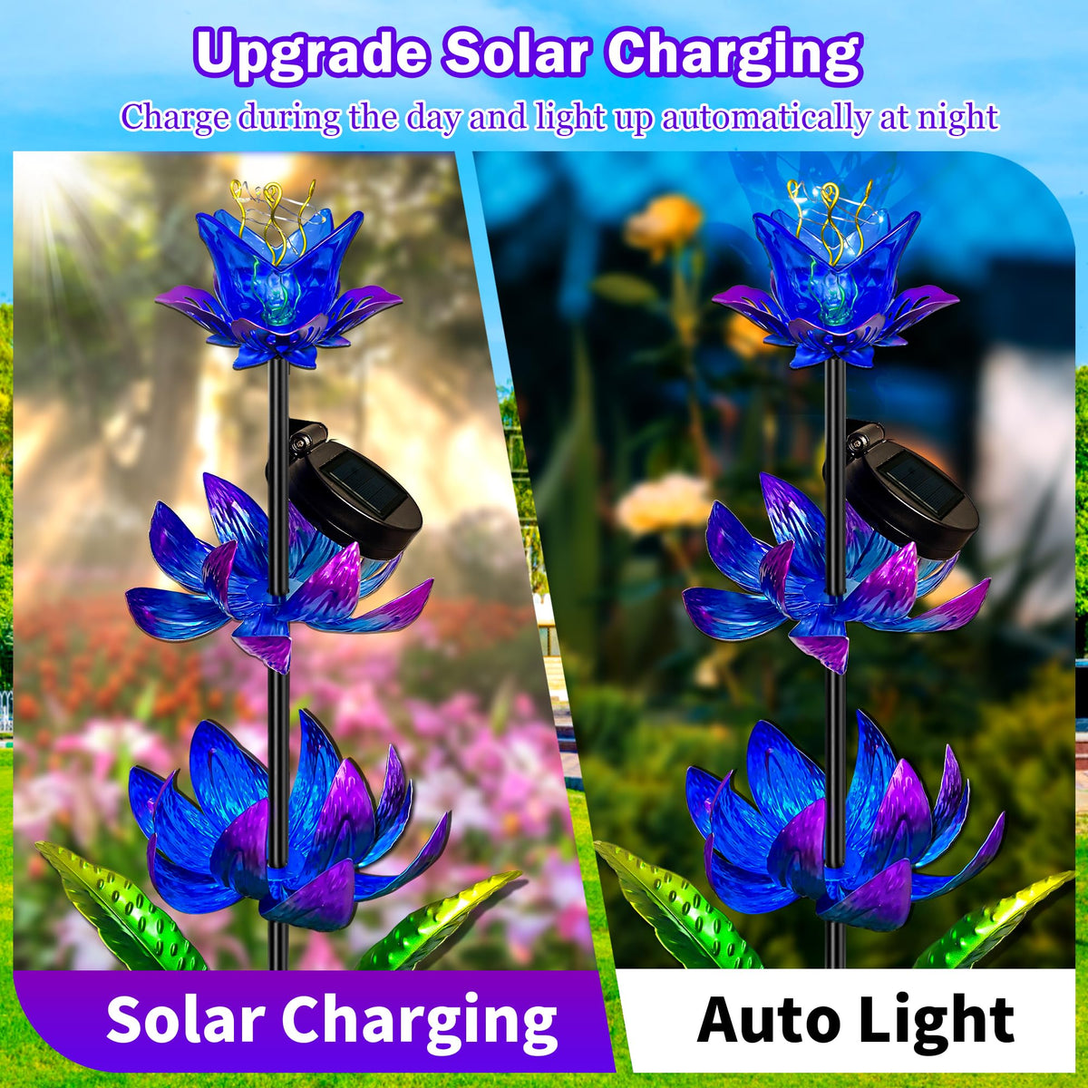 KUKEO solar wind spinner night illumination enhances patios with soft, magical glow