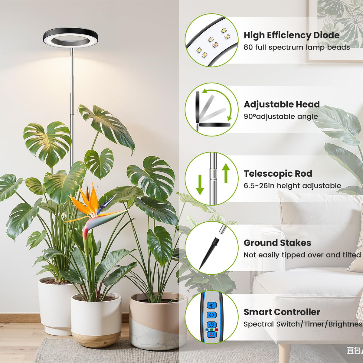 Kullsinss full spectrum LED panel covers 380-760 nm for all growth stages.
