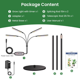 Kullsinss lamp height-adjustable pole supports various pot sizes